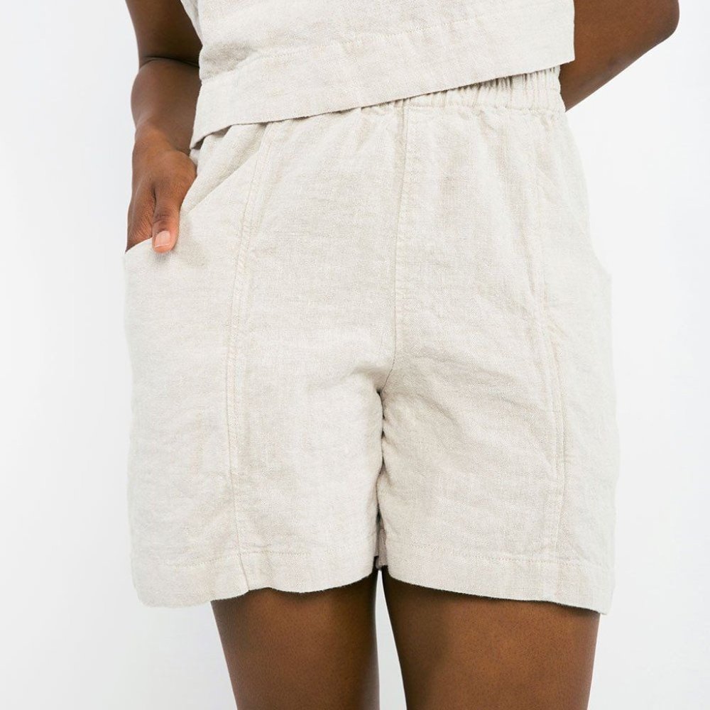 Clyde Work Shorts in Flax Linen